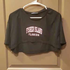 Black Florida crop top